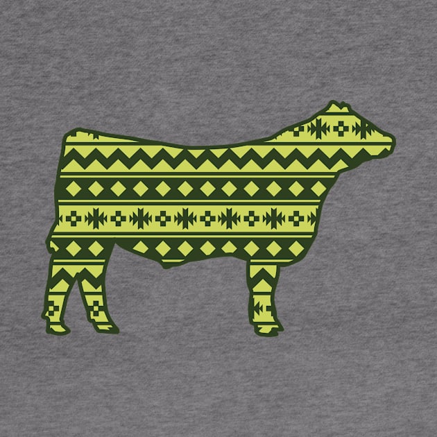 Livestock Show Steer with Green Southwest Pattern by SAMMO